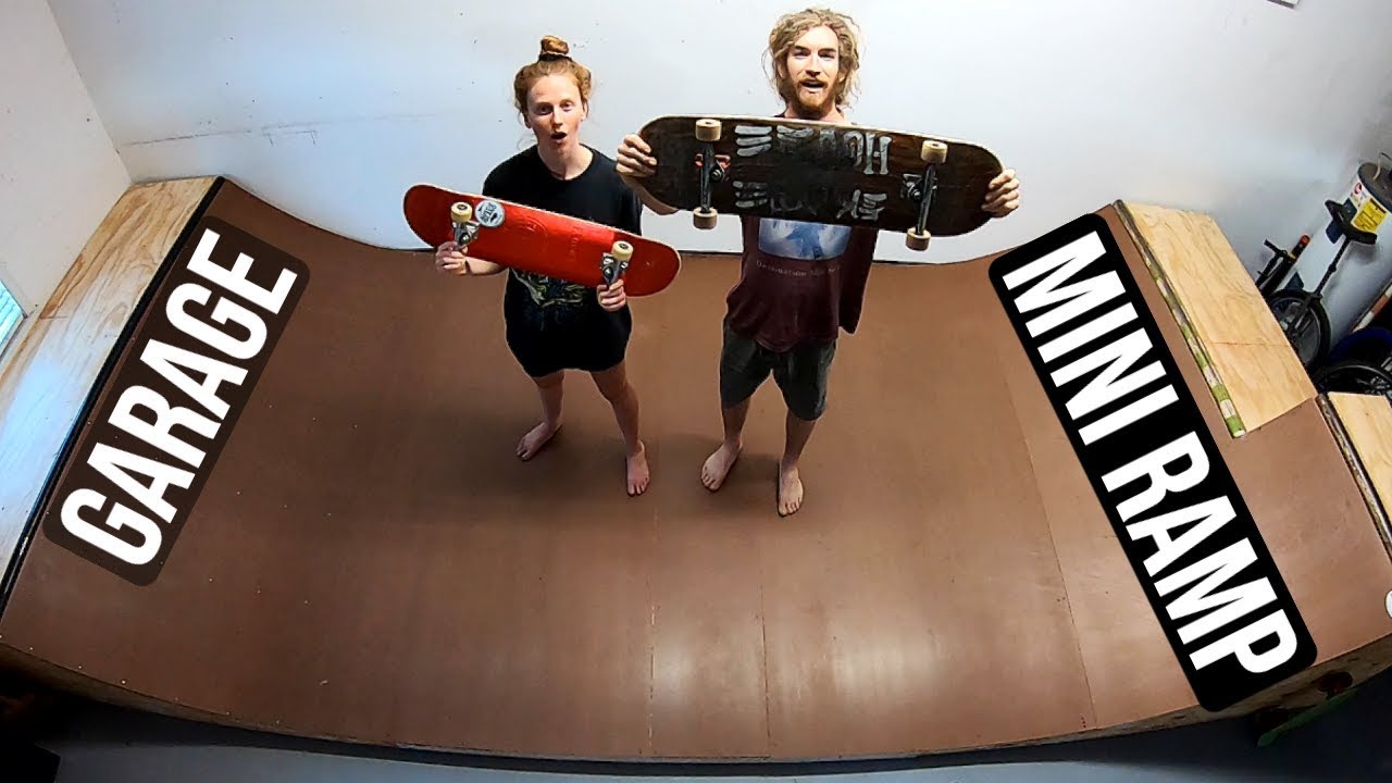 I BUILT A MINI RAMP IN OUR GARAGE!!