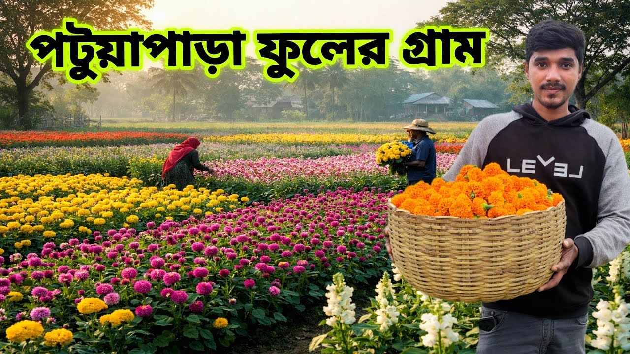 যশোর পটুয়াপাড়া গ্রামের চোখ জুড়ানো ফুলের মাঠ 🌸 | Jessore Flower Field Village Life