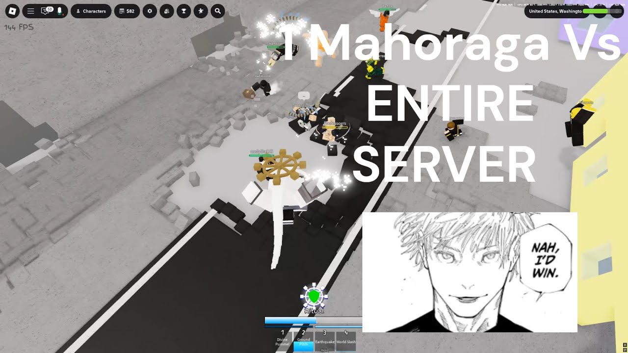 1 Mahoraga Vs ENTIRE Server in Jujutsu Shenanigans