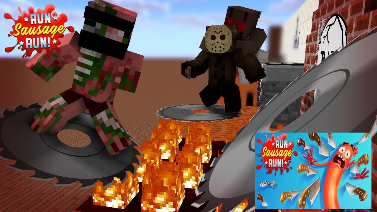 Monster School: Run Sausage Run Challenge - Minecraft Animation