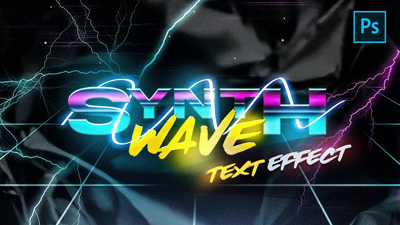 SYNTHWAVE Text Effect & Banner Design in Photoshop!