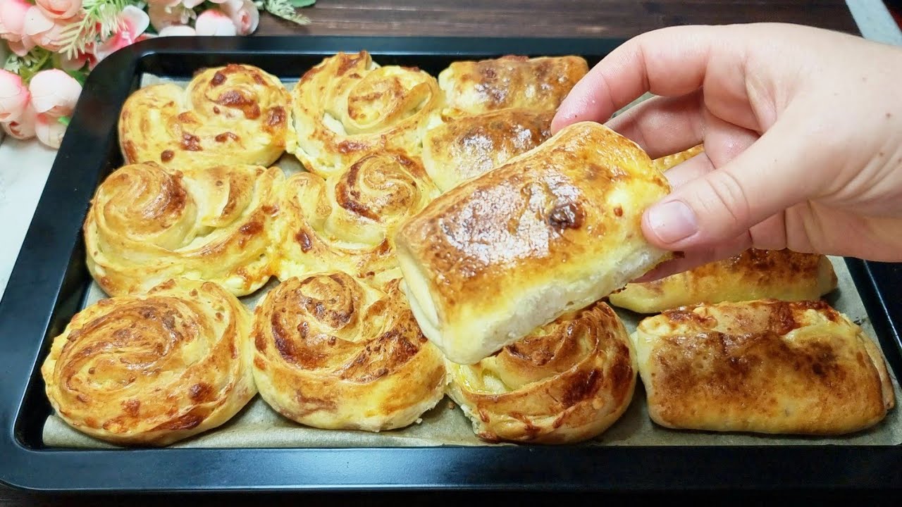 ΤΥΡΟΠΙΤΆΚΙΑ ΑΦΡΌΣ 💯 Όποτε τα Φτιάχνω Εξαφανίζονται σε 1 Λεπτό 😱Fluffy Cheese Pies recipe👌