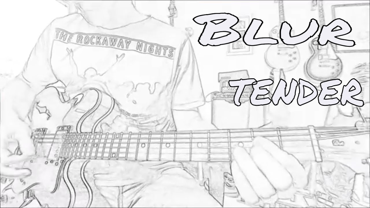 Tender - Blur  - Lead guitar lesson / tutorial