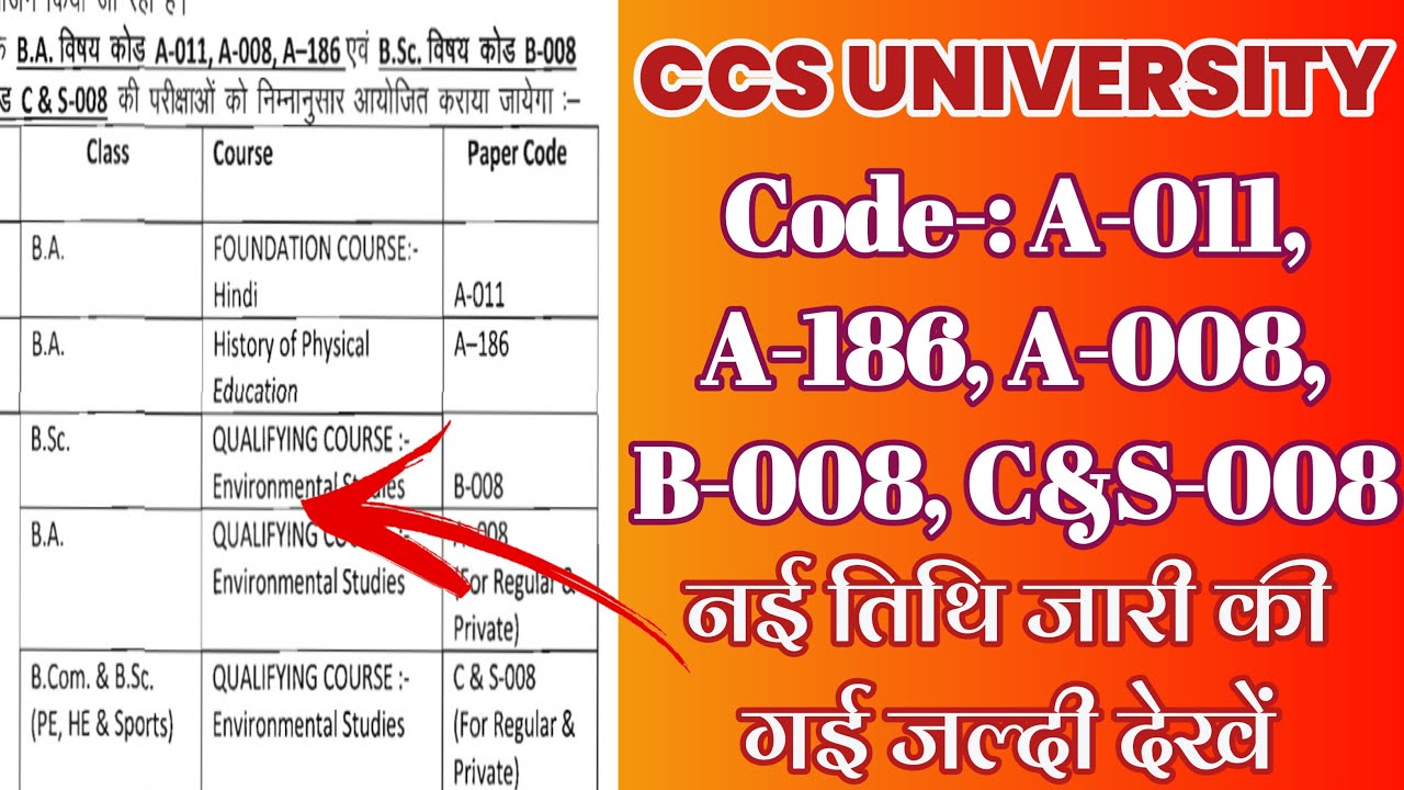 Ccs university new time table for posponed exam | ccsu new updates today | ccsu latest news |