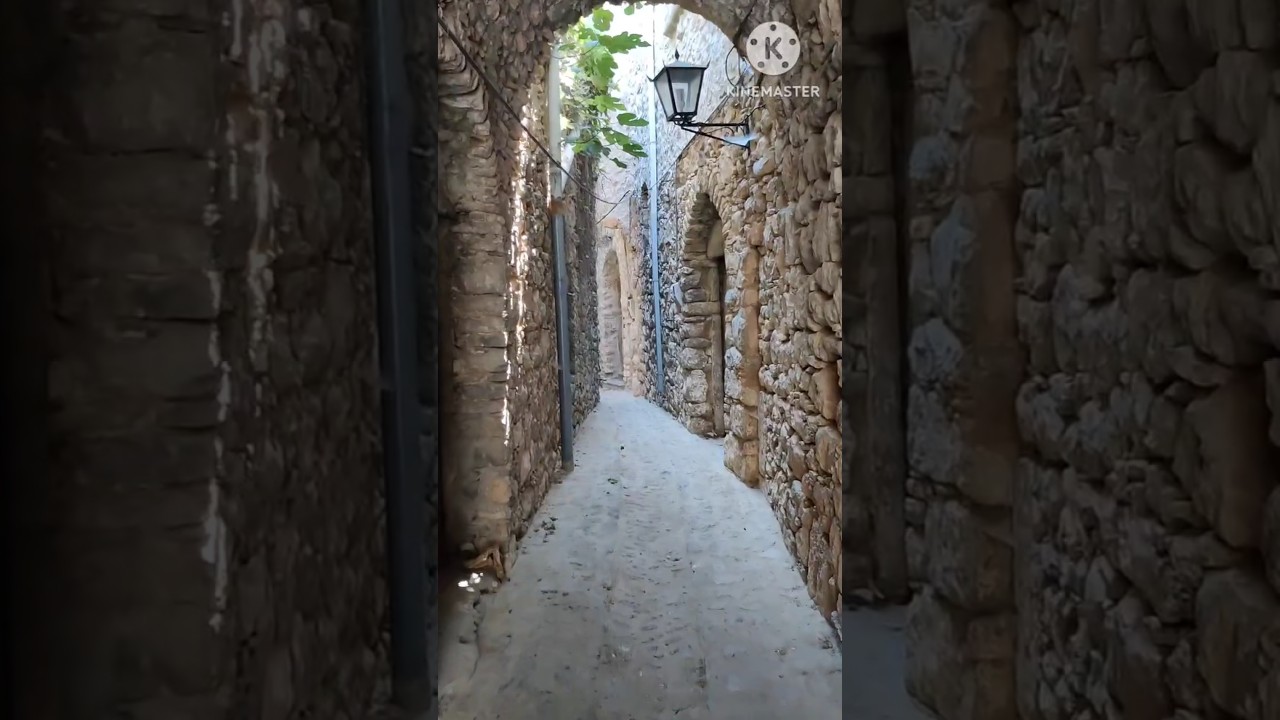 Walking through the alleys of Mesta in Chios (Greece)