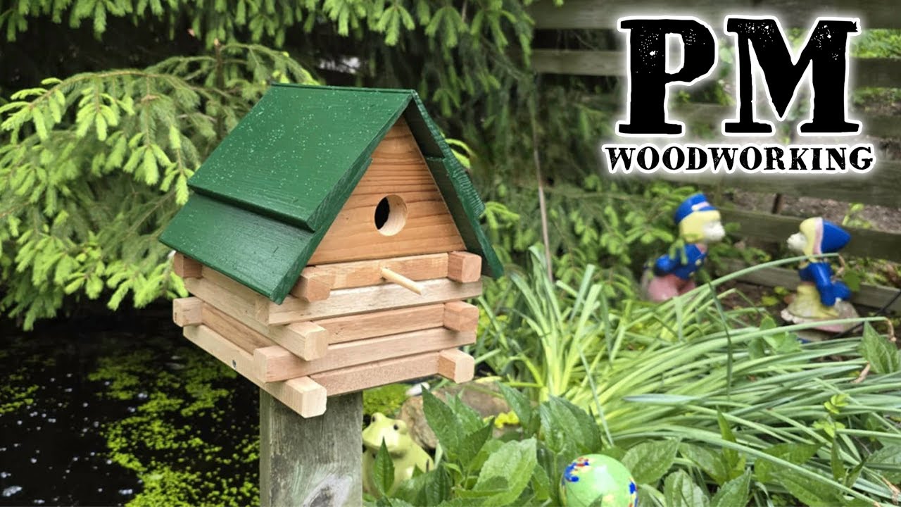 How To Make A Log Cabin Bird House - PM Woodworking