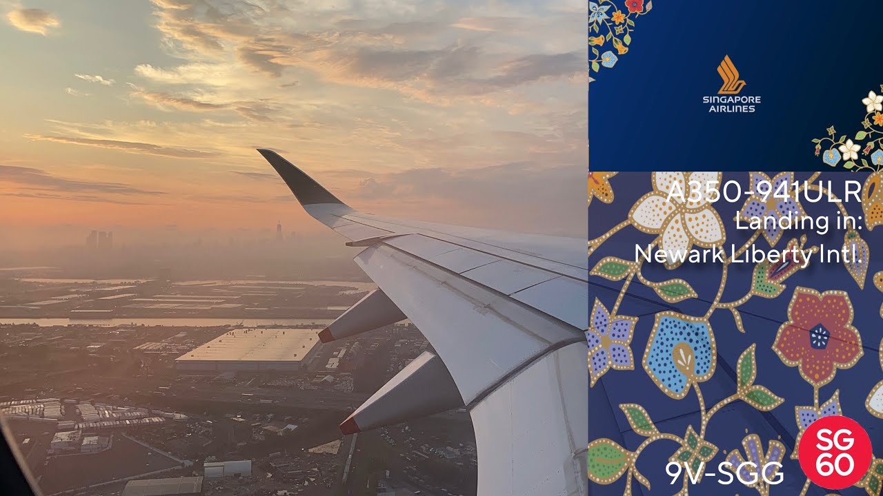 Singapore Airlines A350-900ULR landing at Newark Liberty Intl.