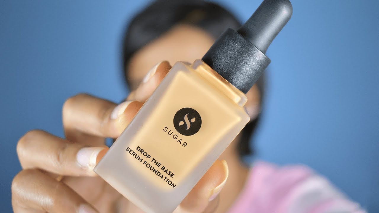 SUGAR DROP THE BASE SERUM FOUNDATION Review, Demo and 9 hours wear test