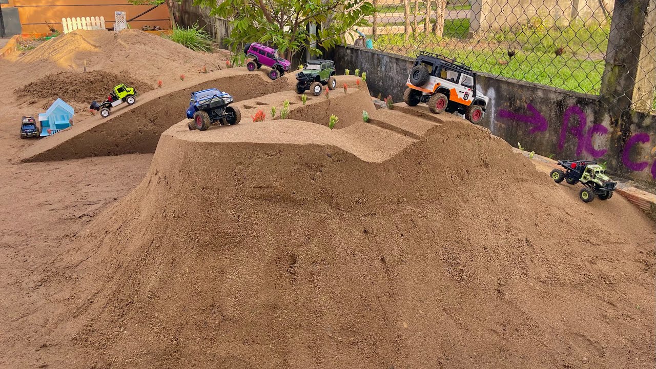 Rc Car Hill Climb Test, Rc Crawler Defender Hilux Jeep Bronco Mercedes.
