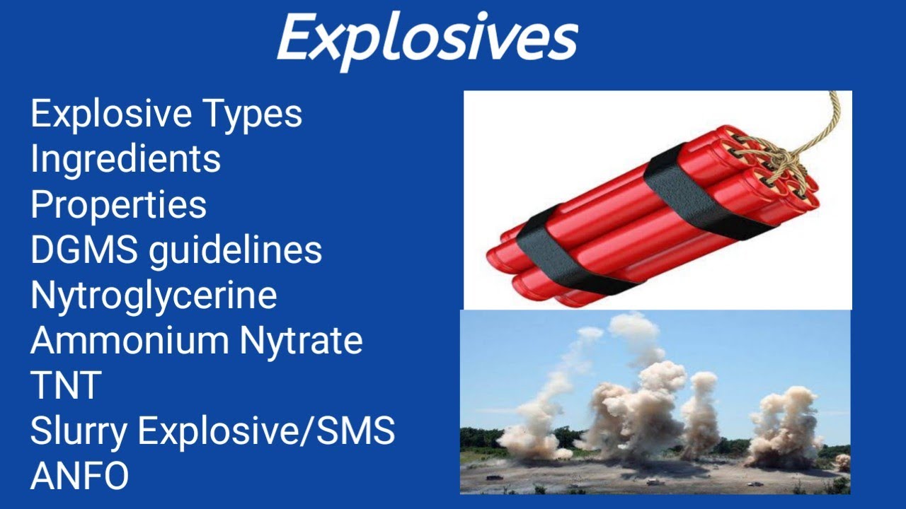 Explosive used in mines # Different types of explosives used in mines/