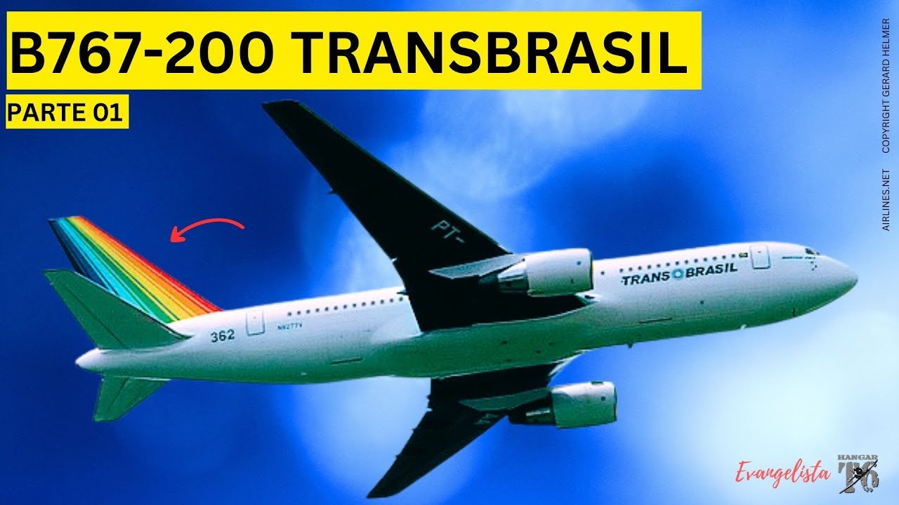 B767 200ER  TRANSBRASIL - GRAVADO NA DÉCADA DE 90 - Um passeio pelo DNA de nossa Aviação.  Parte 01
