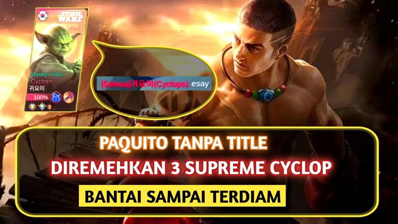 Paquito Tanpa Title Di remhkan 3 Supreme Cyclop, Bantai Samapai Terdiam.