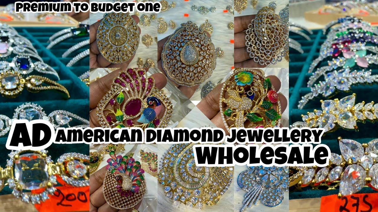 AD Jewellery Wholesale Market in Delhi |American Diamond PendantSets Wholesaler |International Taste
