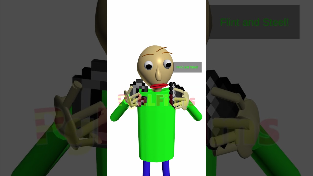 Baldi, but FLINT AND STEEL?? #baldisbasics #baldi #minecraft #minecraftshorts #pghlfilms
