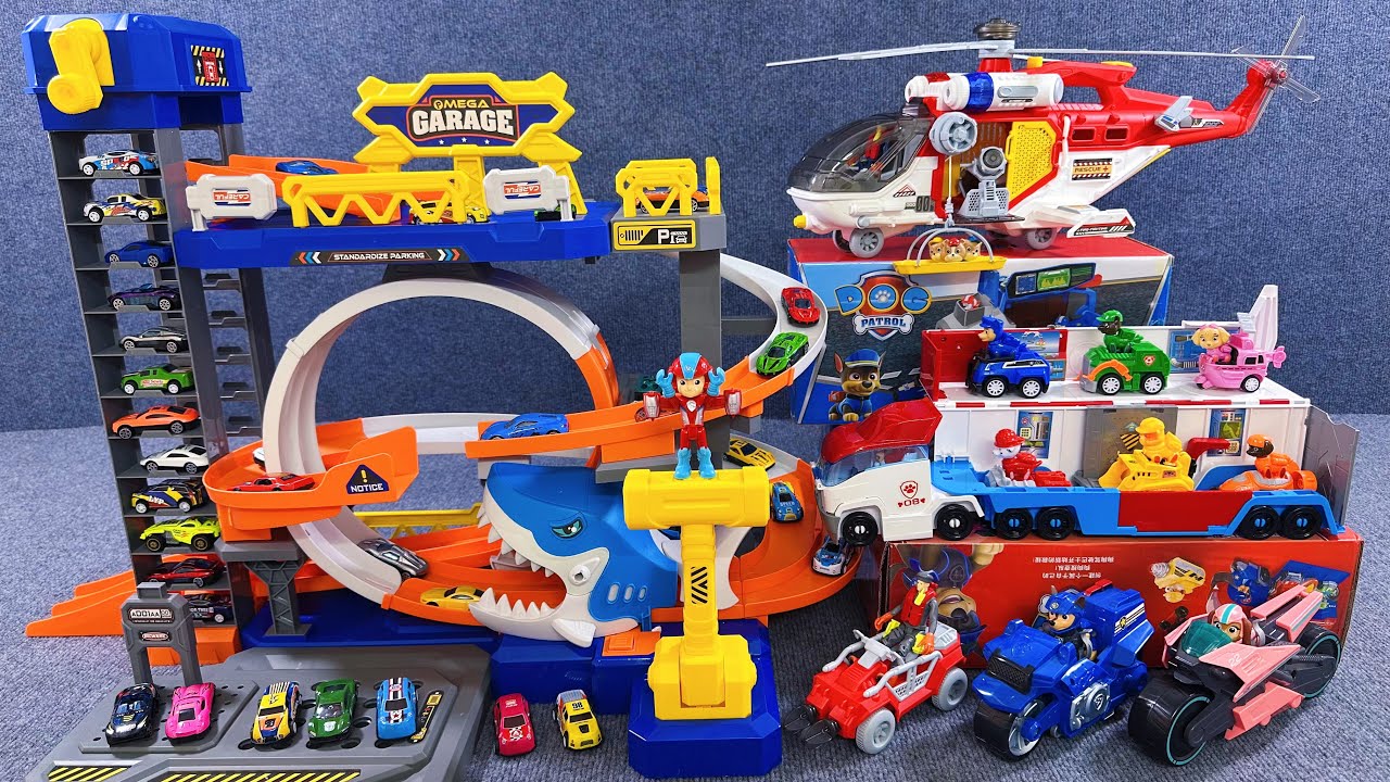 10-minute unboxing experience: cool Paw Patrol rescue and shark track car series ASMR | Review Toys