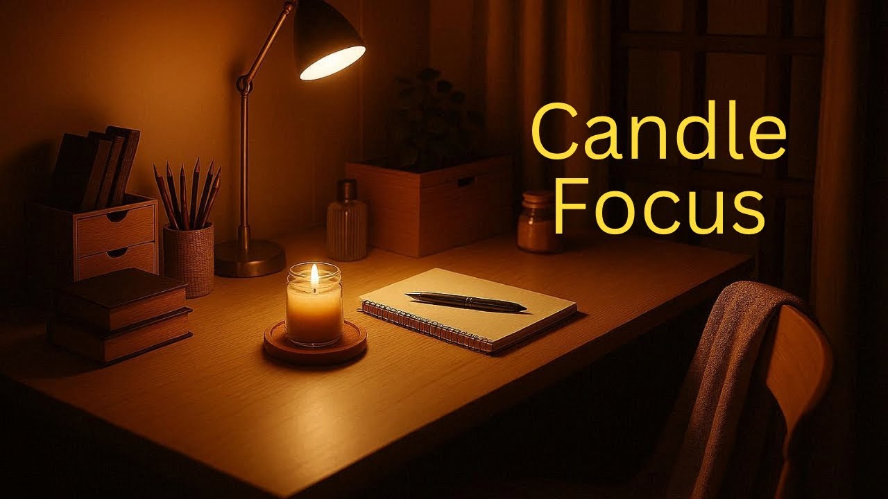 ADHD Focus Room | Candlelight, Rain & Fireplace Sounds | Study Ambiance | 60 minutes 
