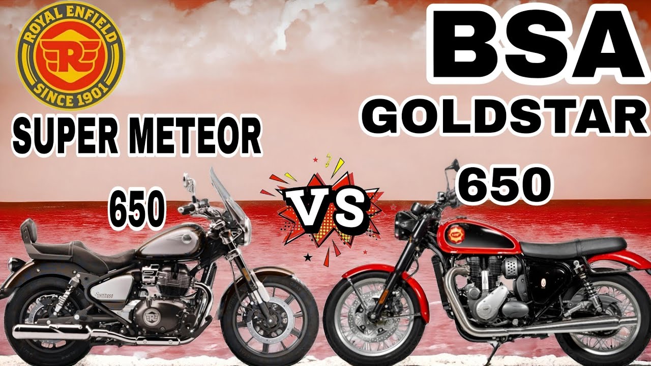 ROYAL Enfield SUPER METEOR 650 VS BSA GOLDSTAR 650 BIKE COMPARISON VIDEO #automobile #bikelife