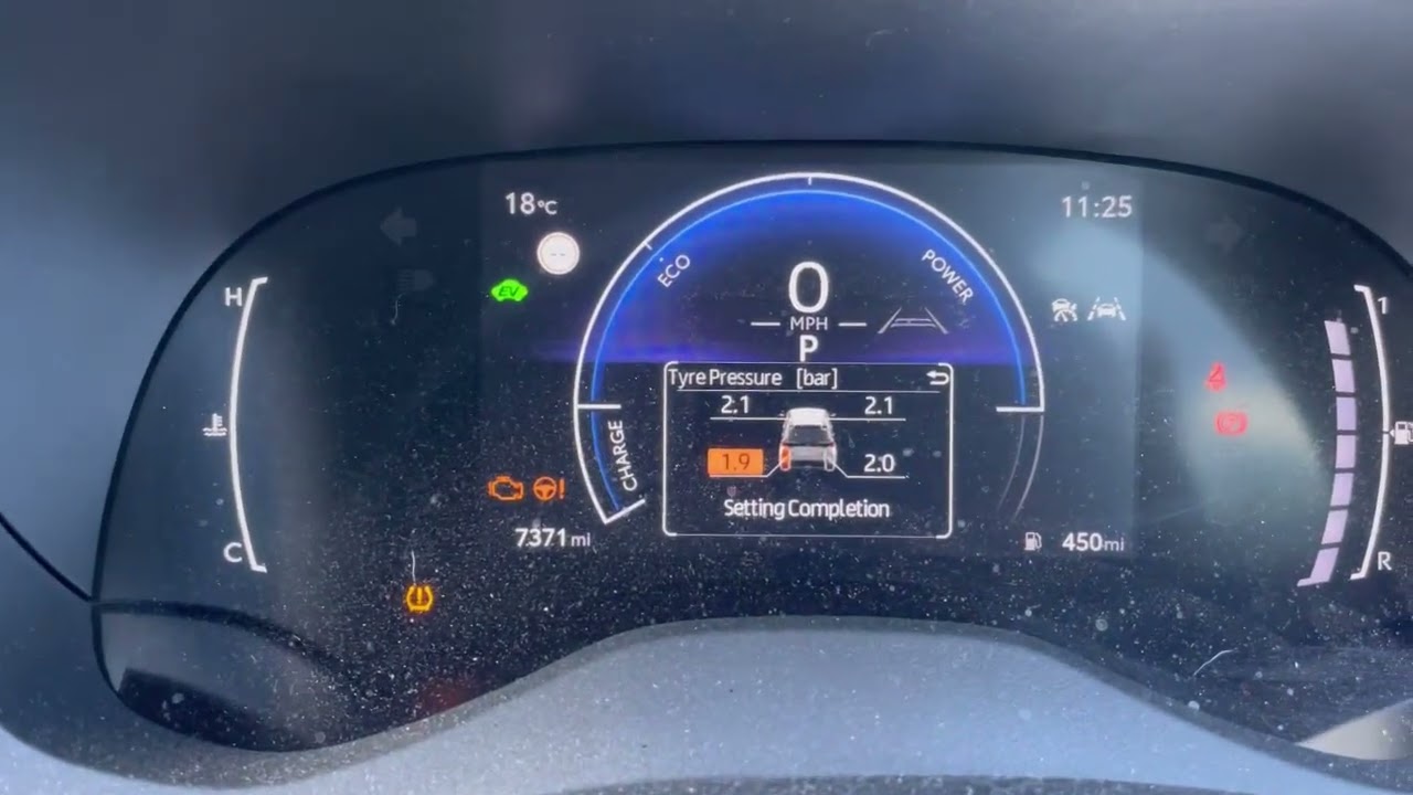Сброс контроля давления в шинах TPMS Toyota Yaris Hybrid