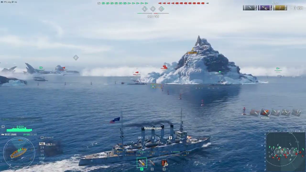 World of Warships: Random Battle Gameplay (III St. Louis) (Polar) (No Commentary)