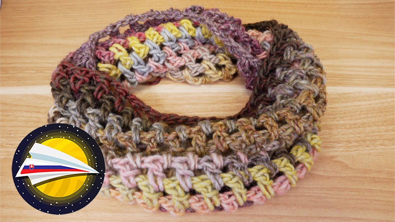 Šál z jedného klbka vlny | Háčkovaný tunel na krk návod | Háčkovanie pre začiatočníkov