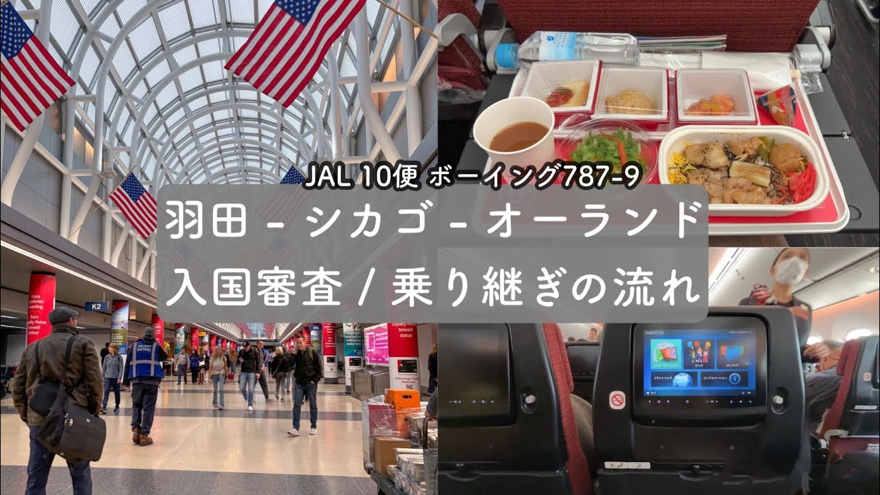 【WDW】羽田→シカゴ→オーランド空港🛩️乗り継ぎと入国審査の流れ /オヘア国際空港/ JAL10便 / ボーイング787-9