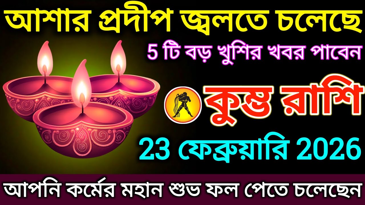 কুম্ভ রাশি: 23 ফেব্রুয়ারি 2026 আশার প্রদীপ জ্বলতে চলেছে! 5টি বড় খুশির খবর পাবেন দেখুন |#kumbh 