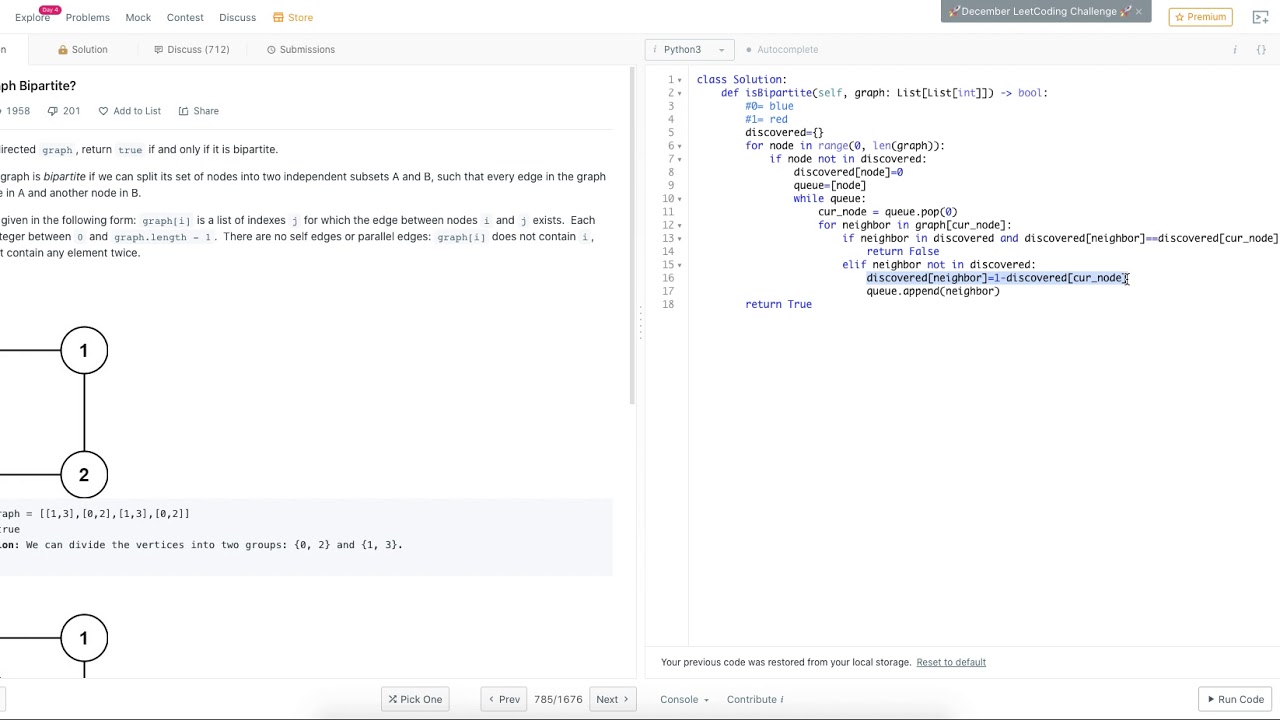 BFS applied to Leetcode 785- Austin Wang