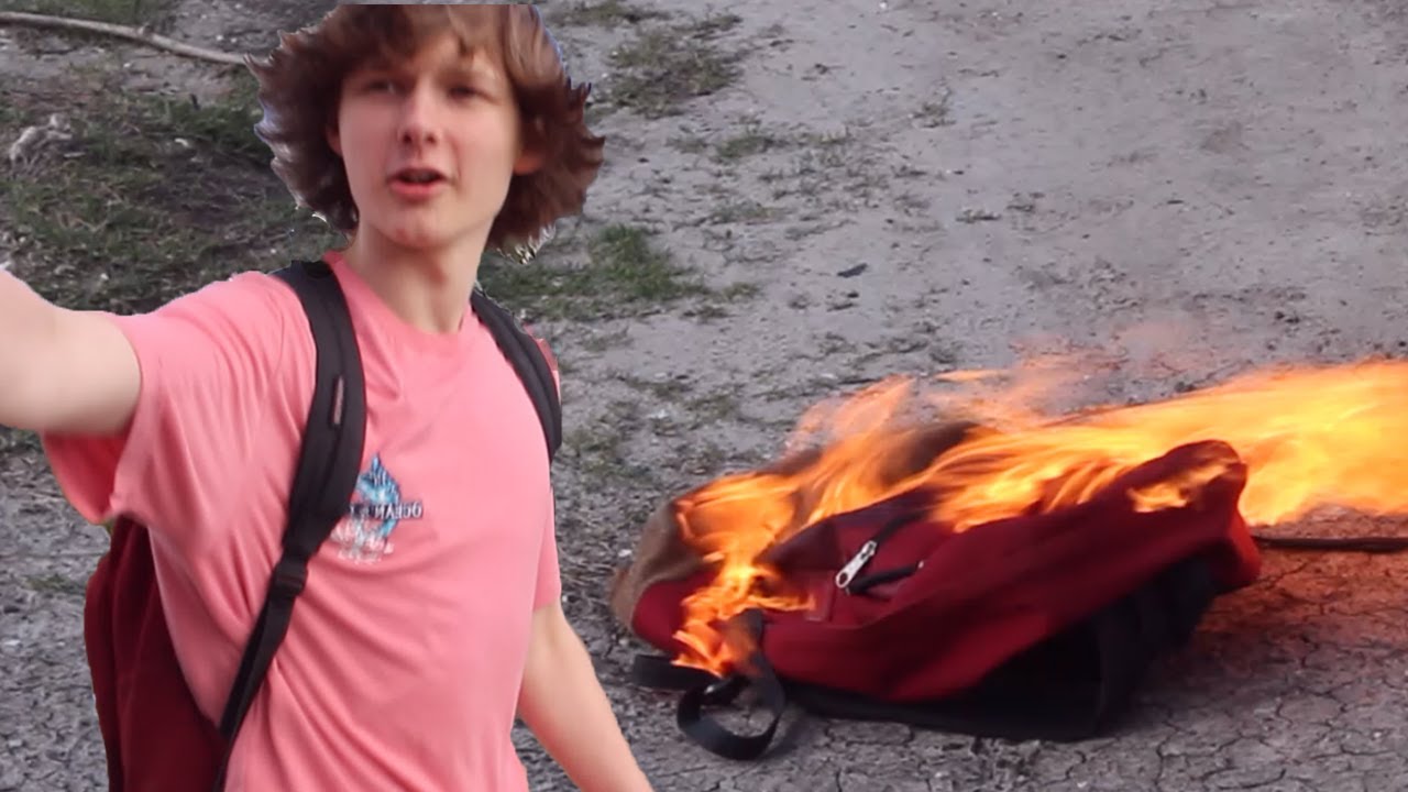 lighting my backpack on fire (spring break vid)