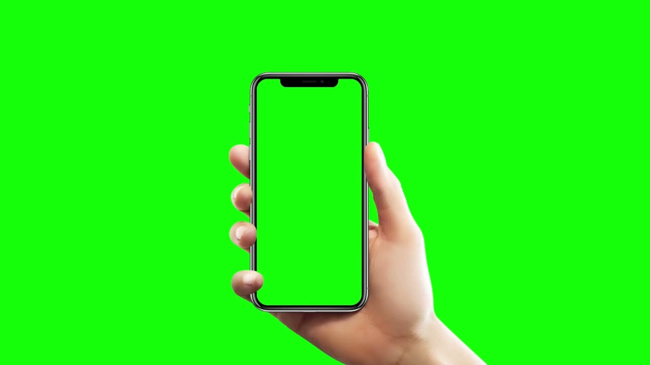 Holding mobile phone green screen copyright free download...