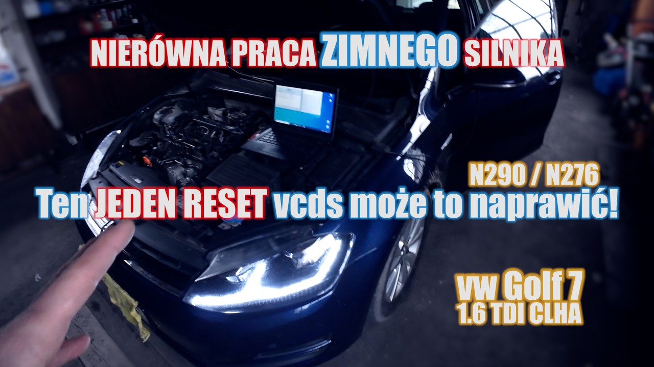 VW Golf 7 1.6 TDI CLHA Reset zaworu dawki i regulatora ciśnienia paliwa VCDS EA288