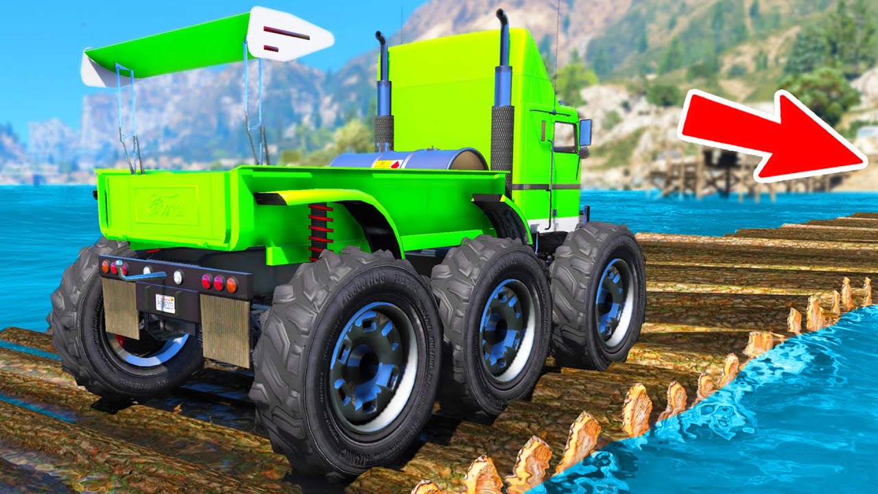 СМОЖЕТ ЛИ ЧИТ МОНСТР ТРАК ПРОЕХАТЬ ПО МОСТУ ИЗ БРЕВЕН? ЭКСПЕРИМЕНТЫ В ГТА 5 ОНЛАЙН!