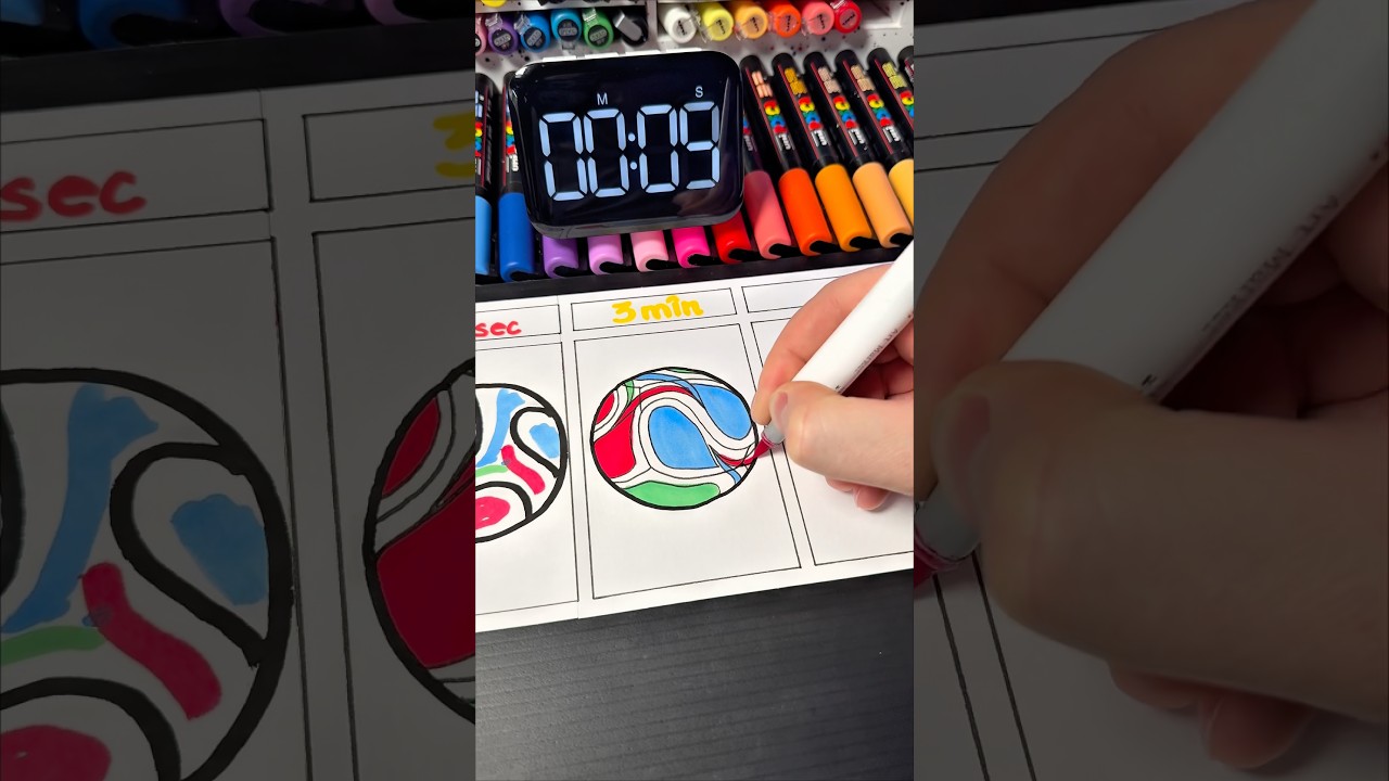 [3 min]🕦Drawing Soccer Ball ⚽️ FIFA World Cup🎨#drawing #art #soccerball #worldcup2026