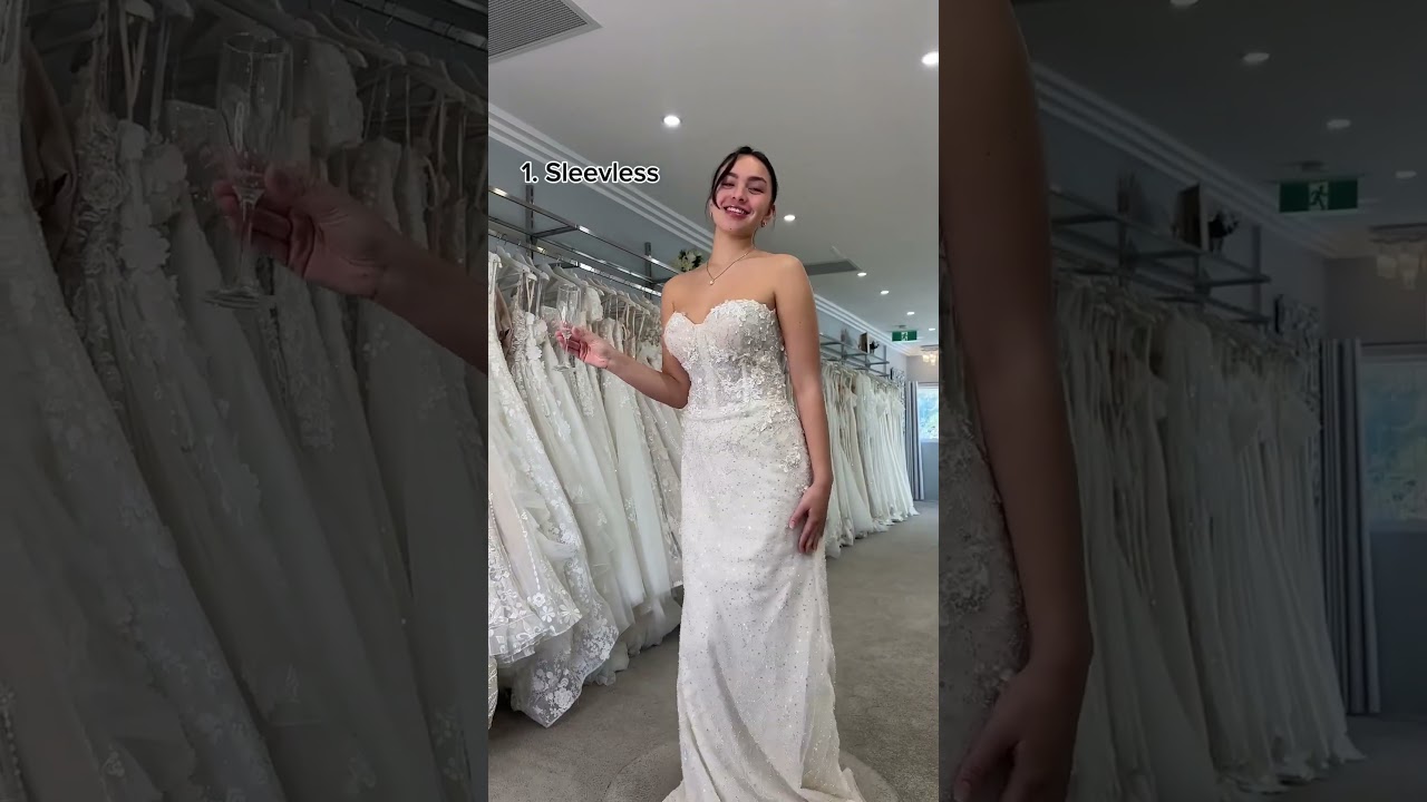 A 2 in 1 wedding dress with these elegant crystal beaded sleeves!  #weddingdresses #bride