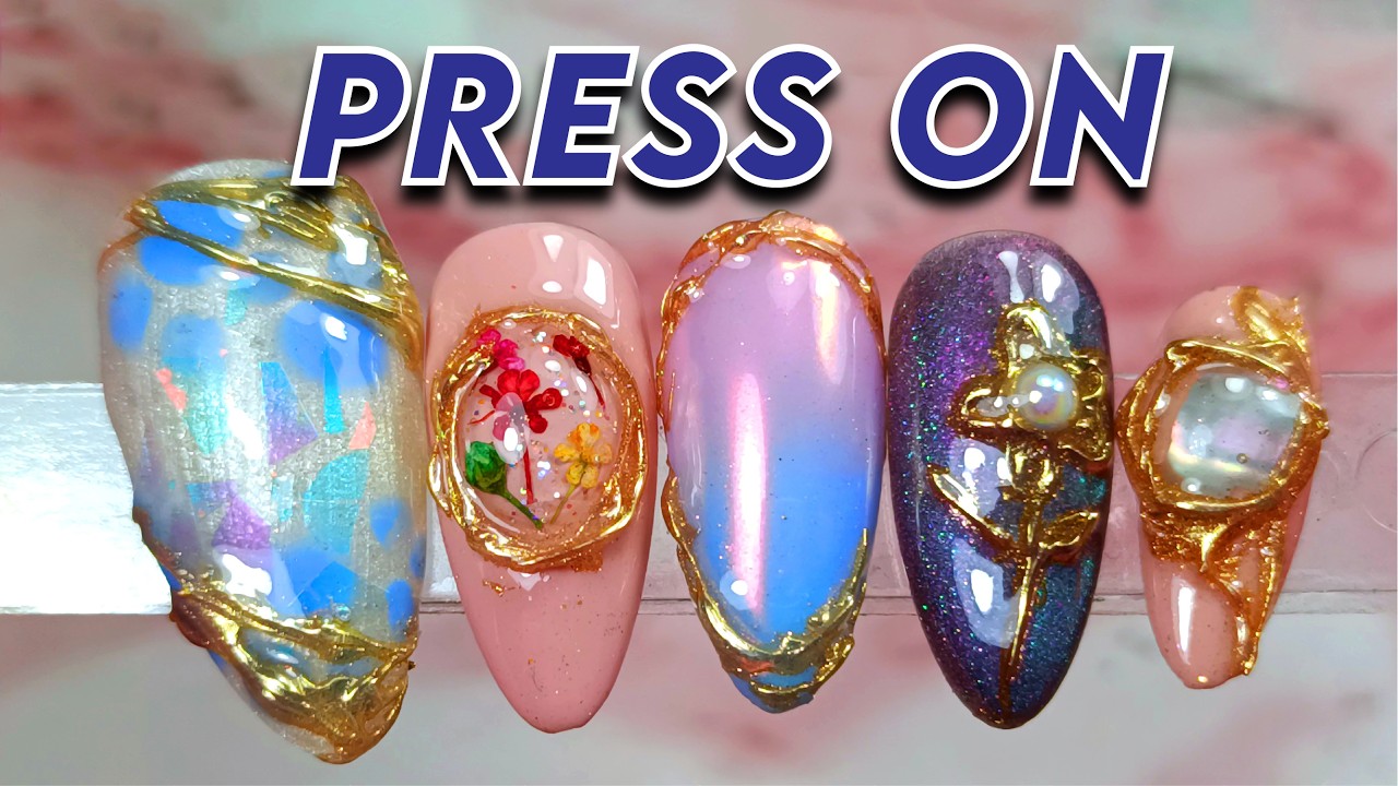 Uñas BONITAS PRESS ON PASO A PASO | Diseño de uñas con decoraciones en TENDENCIA