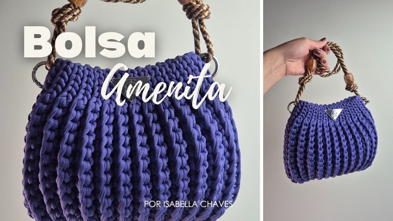 Bolsa Fácil em Crochê em Fio de malha, iniciante e vendável - Por Isabella Chaaves