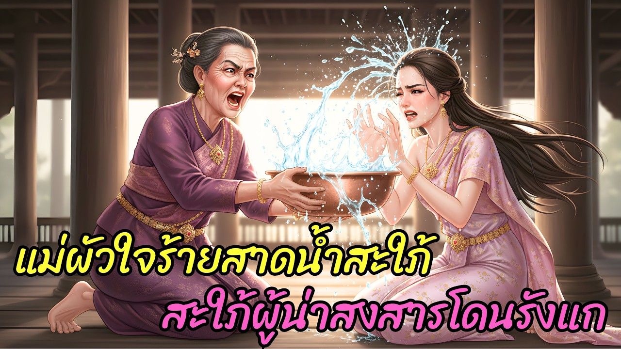 แม่สามีใจร้ายสาดน้ำใส่หน้าลูกสะใภ้ใจร้าย เป็นการต่อสู้ที่ดุเดือดระหว่างแม่สามีและลูกสะใภ้