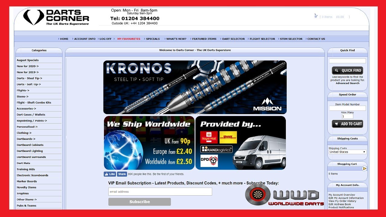 TOP 4 Hints & Tips For Shopping At Darts Corner Website
