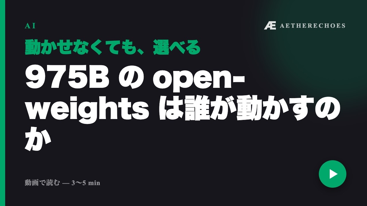 975B の open-weights は誰が動かすのか &mdash; Inkling を運用者目線で読む