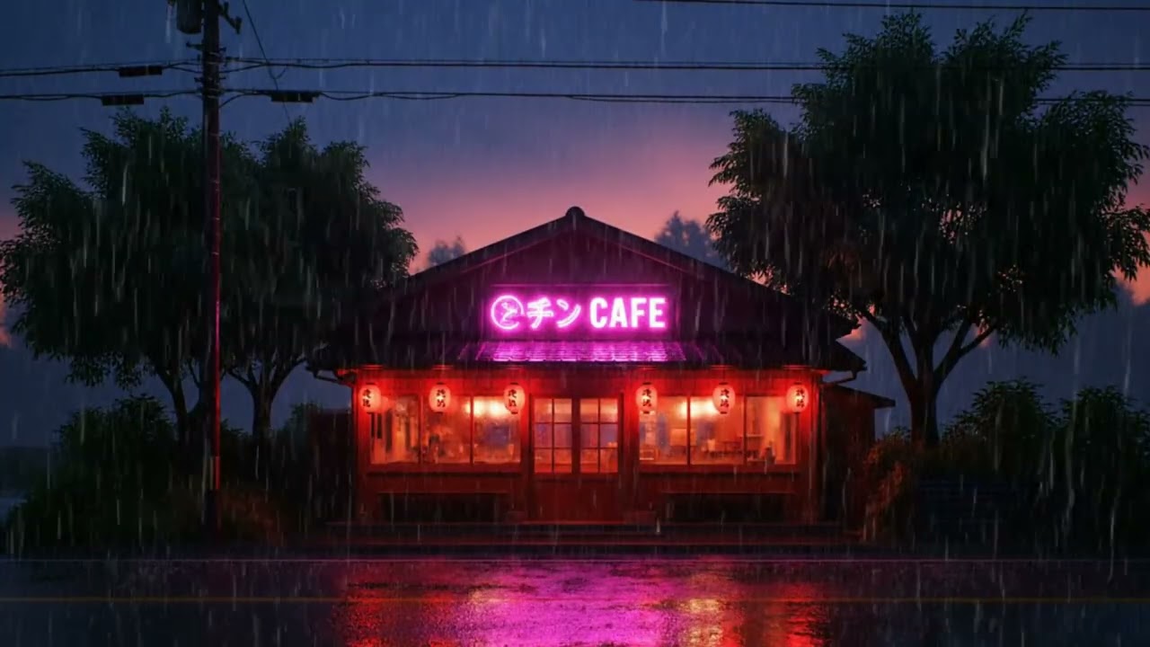 A Peaceful Rainy Night at a Small Japan Caf&eacute; ☕ Warm Glow & Lofi Music