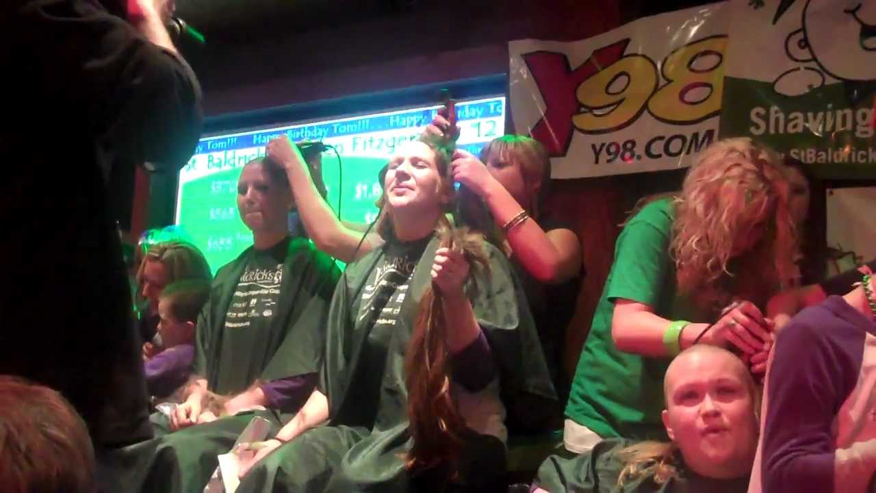 Mary Shaves Head For Children's Cancer Benefit