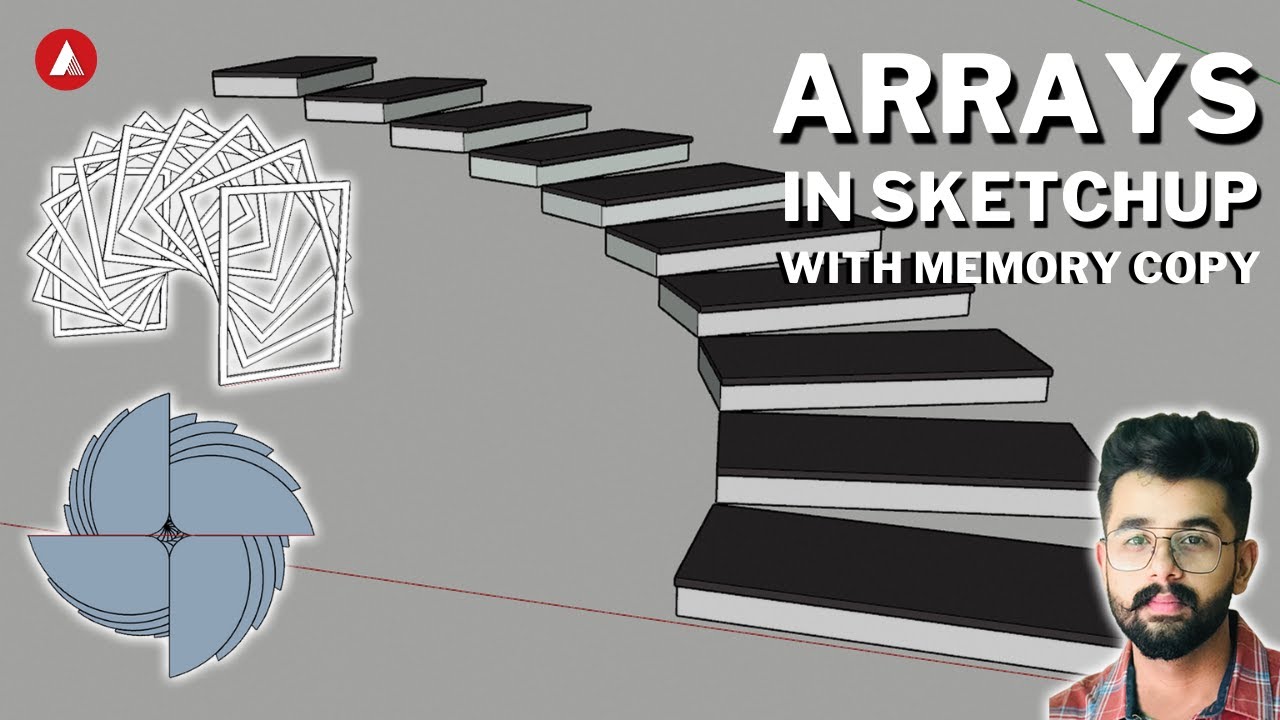 Surprising ARRAY Technique in SketchUp with memory copy | The Architecture Tract | With Manan Hans