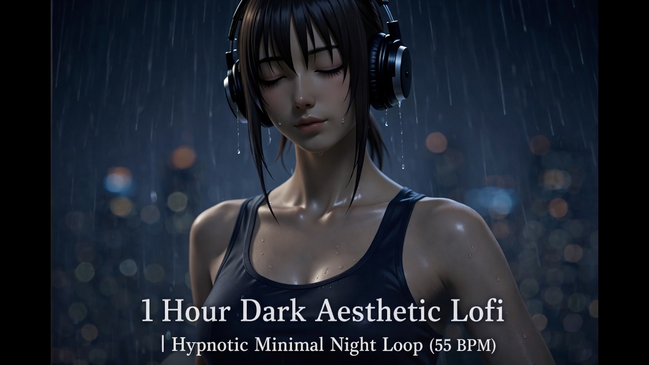 1 Hour Dark Aesthetic Lofi | Hypnotic Minimal Night Loop (55 BPM) #lofi #rainynight #darklofi