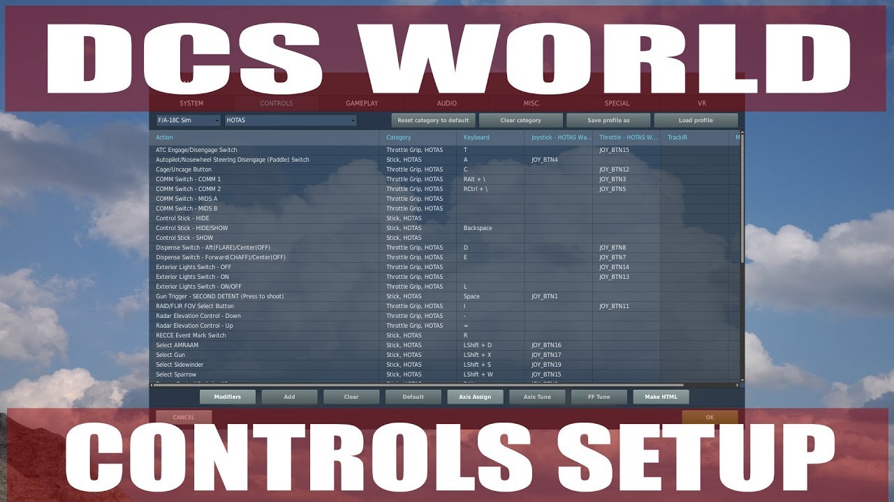 Настройка управления миром DCS