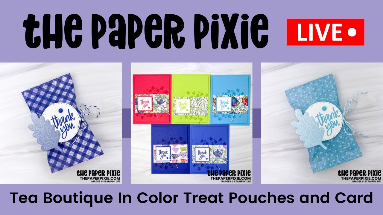 🔴 LIVE! with The Paper Pixie - In Color Treat Pouch and Card -  Episode 235