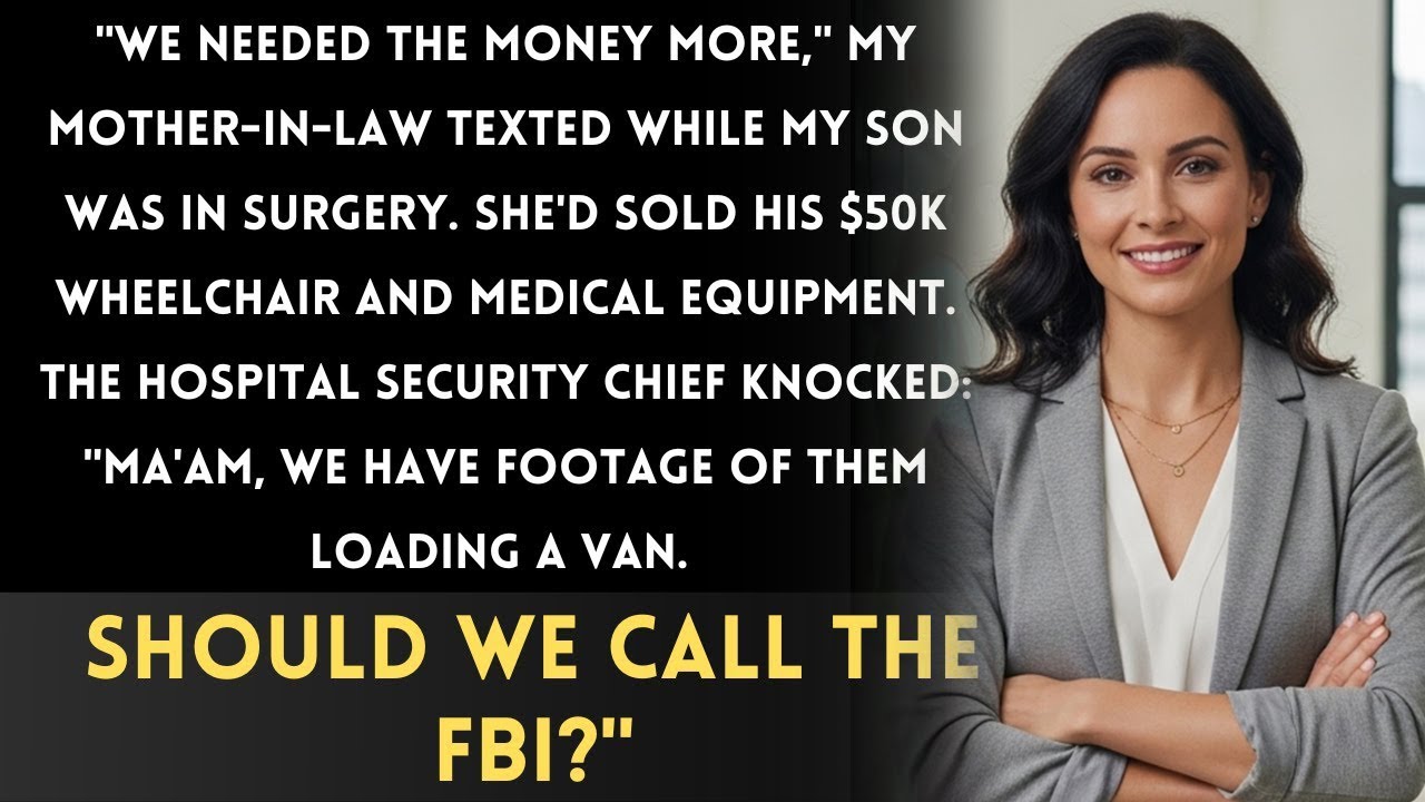 My Wife's Family Sold Our Son's Medical Gear During Surgery—Security Footage Exposed Everything