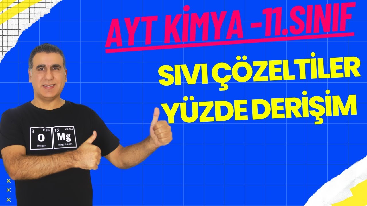 SIVI ÇÖZELTİLER / DERİŞİM BİRİMLERİ  / YÜZDE DERİŞİM ( 11. Sınıf / Ayt Kimya 2024 )