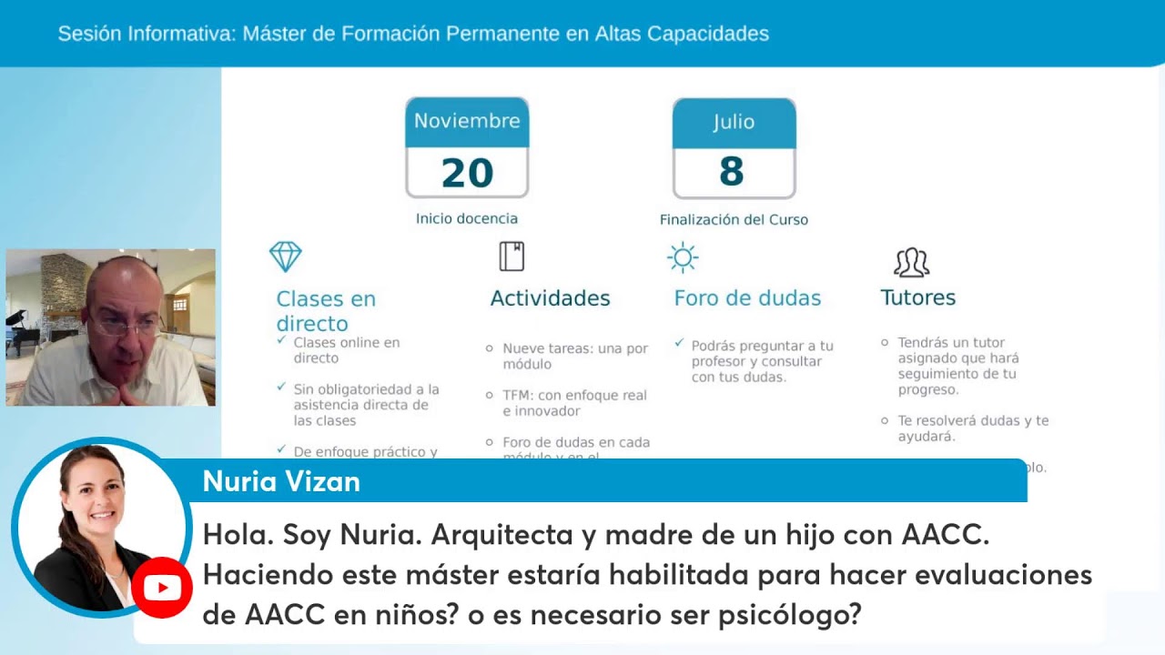 Sesión Informativa: Máster en Altas Capacidades y Desarrollo del Talento