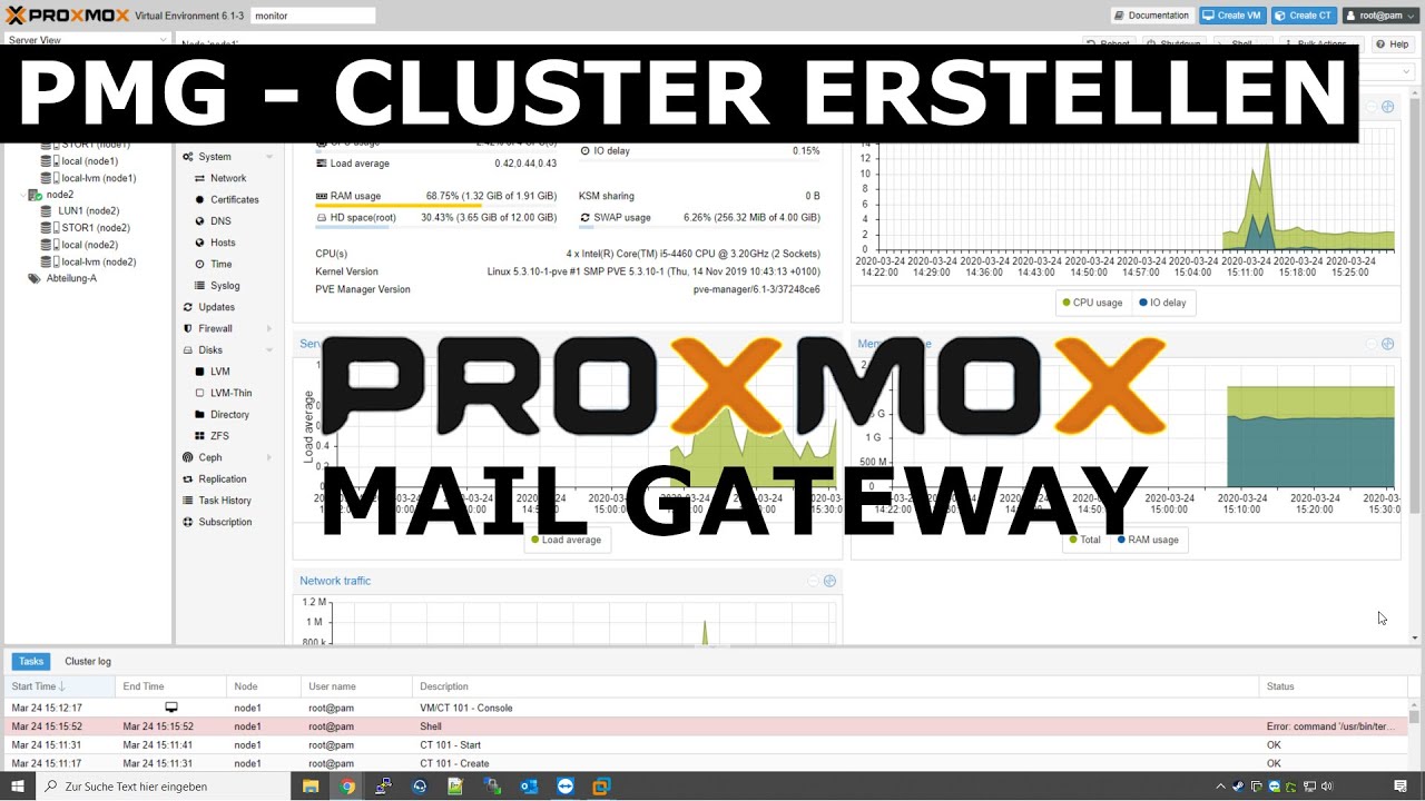 Proxmox Mail Gateway CLUSTER erstellen #LoadBalancing #HOWTO #deutsch