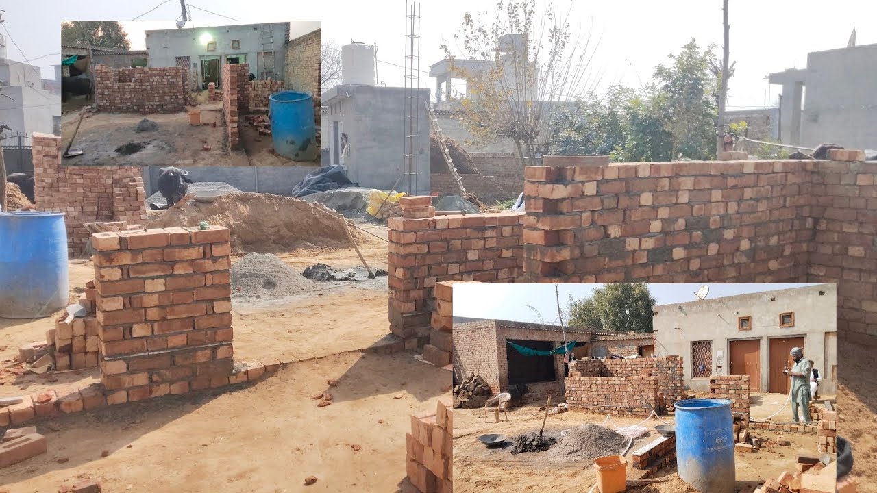 Ajj new house diya ha Wall 🧱 da kam 40 % complete hogya ha new house working 🏡 day 18