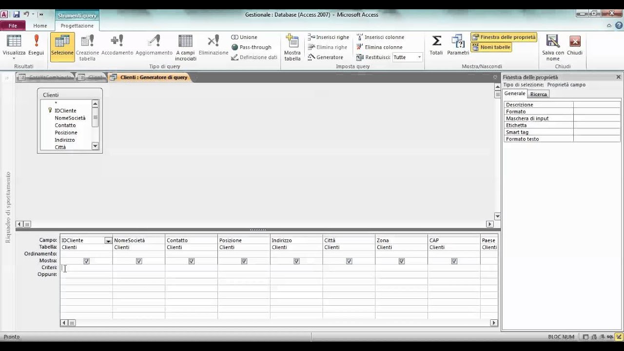 Apertura di una mascherata filtrata da una casella combinata in Microsoft Access